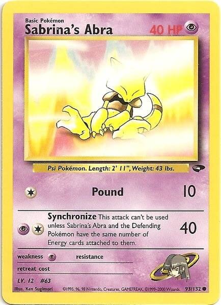 Sabrina's Abra (93/132) [Gym Challenge Unlimited] Pokemon Single Pokémon  | Multizone: Comics And Games