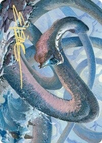 Koma, Cosmos Serpent 1 Art Card (Gold-Stamped Signature) [Kaldheim: Art Series] MTG Single Magic: The Gathering  | Multizone: Comics And Games