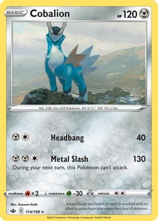 Cobalion (114/198) (Theme Deck Exclusive) [Sword & Shield: Chilling Reign] Pokemon Single Pokémon  | Multizone: Comics And Games