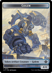 Treasure (0002) // Golem Double-Sided Token [Jurassic World Collection Tokens] MTG Single Magic: The Gathering  | Multizone: Comics And Games