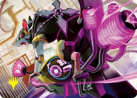 Nashi, Moon Sage's Scion Art Card (Gold-Stamped Signature) [Kamigawa: Neon Dynasty Art Series] MTG Single Magic: The Gathering  | Multizone: Comics And Games