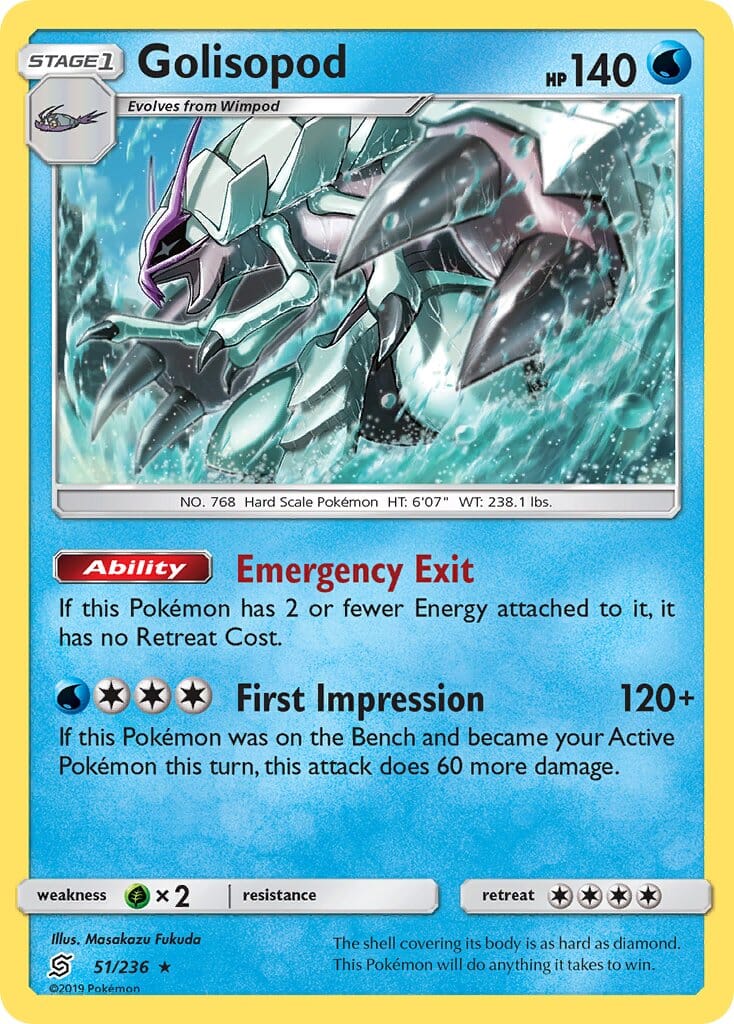 Golisopod (51/236) (Cosmos Holo) (Blister Exclusive) [Sun & Moon: Unified Minds] Pokemon Single Pokémon  | Multizone: Comics And Games