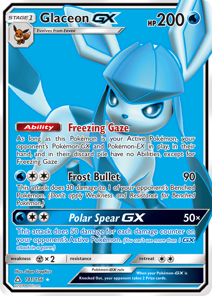 Glaceon GX (141/156) [Sun & Moon: Ultra Prism] Pokemon Single Pokémon  | Multizone: Comics And Games