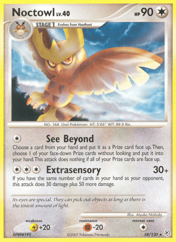 Noctowl (34/130) [Diamond & Pearl: Base Set] Pokemon Single Pokémon  | Multizone: Comics And Games