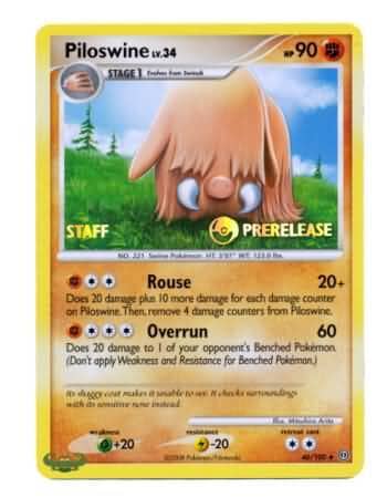 Piloswine (46/100) (Staff Prerelease Promo) [Nintendo: Black Star Promos] Pokemon Single Pokémon  | Multizone: Comics And Games