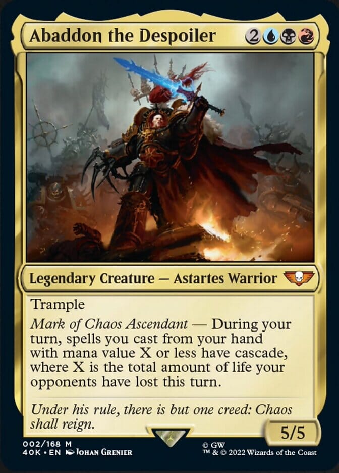 Abaddon the Despoiler (Display Commander) (Etched Foil) [Universes Beyond: Warhammer 40,000] MTG Single Magic: The Gathering  | Multizone: Comics And Games