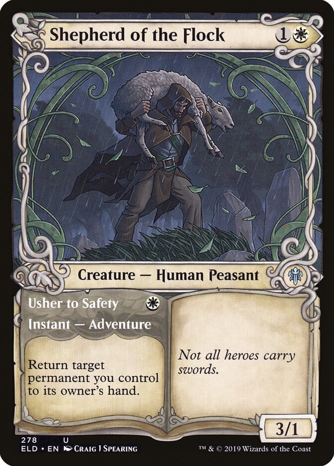 Shepherd of the Flock // Usher to Safety (Showcase) [Throne of Eldraine] MTG Single Magic: The Gathering  | Multizone: Comics And Games