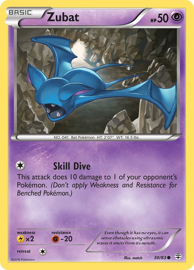 Zubat (30/83) [XY: Generations] Pokemon Single Pokémon  | Multizone: Comics And Games