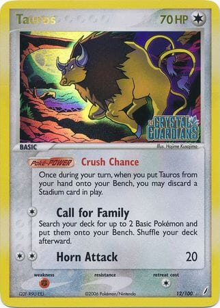 Tauros (12/100) (Stamped) [EX: Crystal Guardians] Pokemon Single Pokémon  | Multizone: Comics And Games