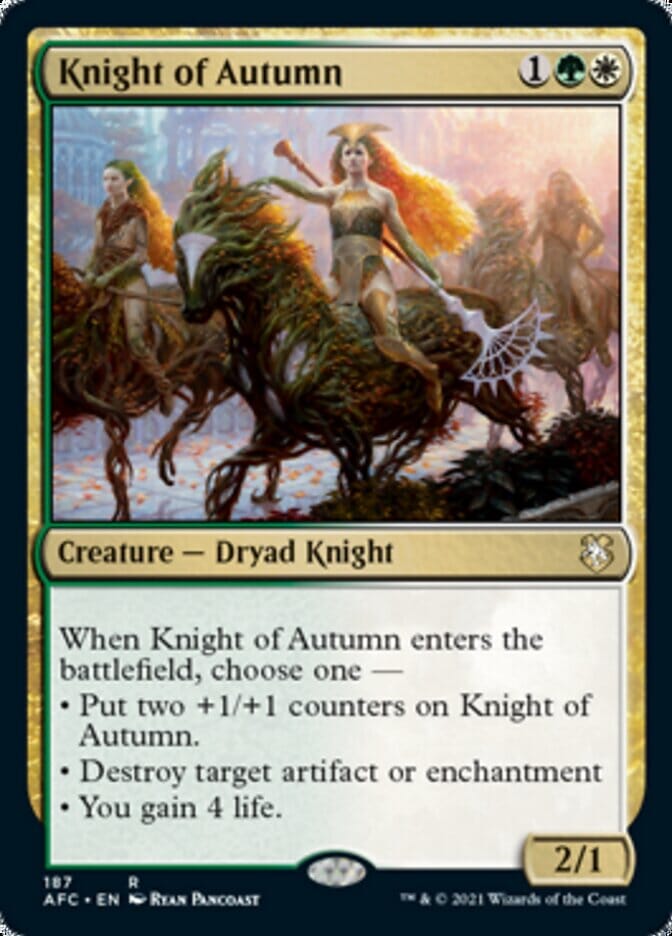 Knight of Autumn [Dungeons & Dragons: Adventures in the Forgotten Realms Commander] MTG Single Magic: The Gathering  | Multizone: Comics And Games