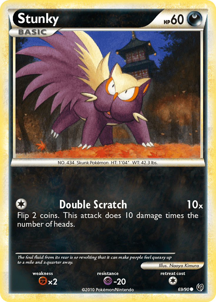 Stunky (69/90) [HeartGold & SoulSilver: Undaunted] Pokemon Single Pokémon  | Multizone: Comics And Games