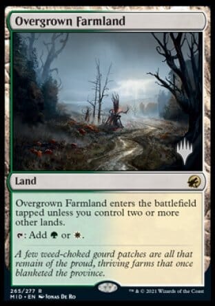 Overgrown Farmland (Promo Pack) [Innistrad: Midnight Hunt Promos] MTG Single Magic: The Gathering  | Multizone: Comics And Games