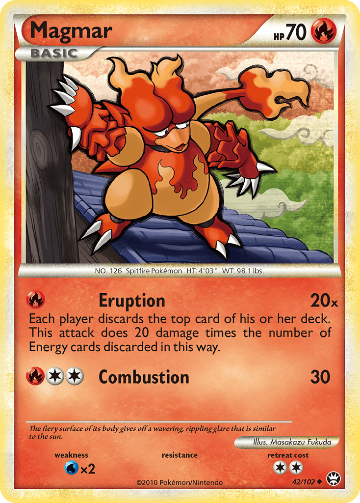 Magmar (42/102) [HeartGold & SoulSilver: Triumphant] Pokemon Single Pokémon  | Multizone: Comics And Games