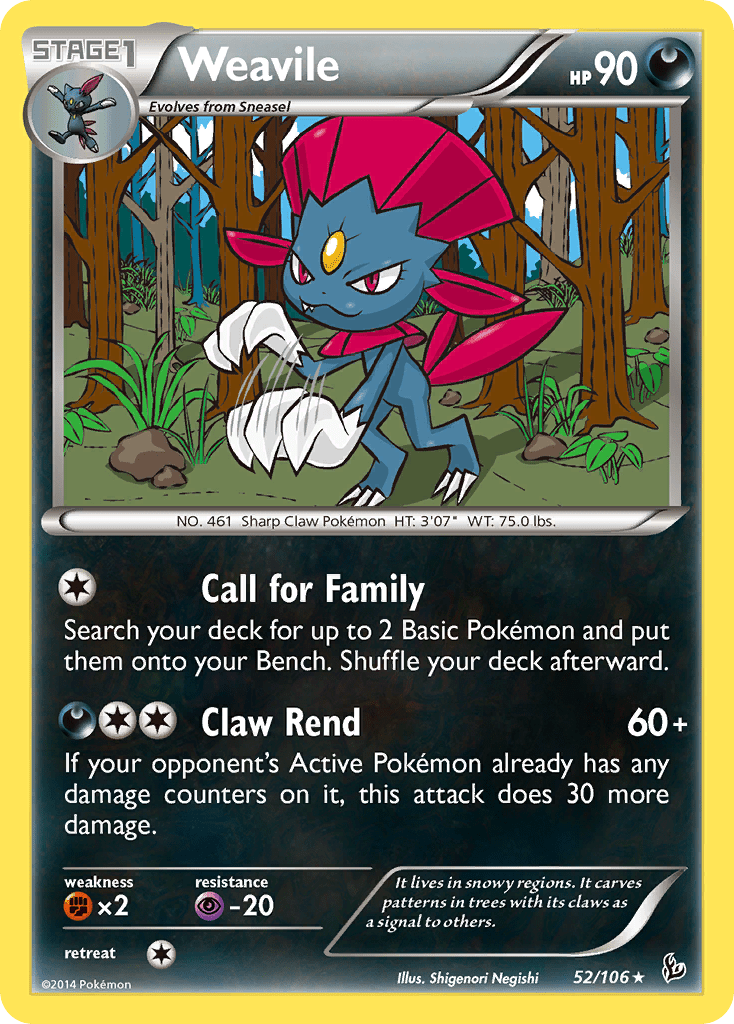 Weavile (52/106) [XY: Flashfire] Pokemon Single Pokémon  | Multizone: Comics And Games