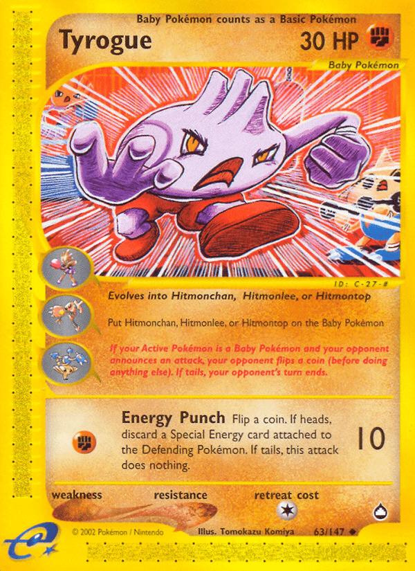 Tyrogue (63/147) [Aquapolis] Pokemon Single Pokémon  | Multizone: Comics And Games
