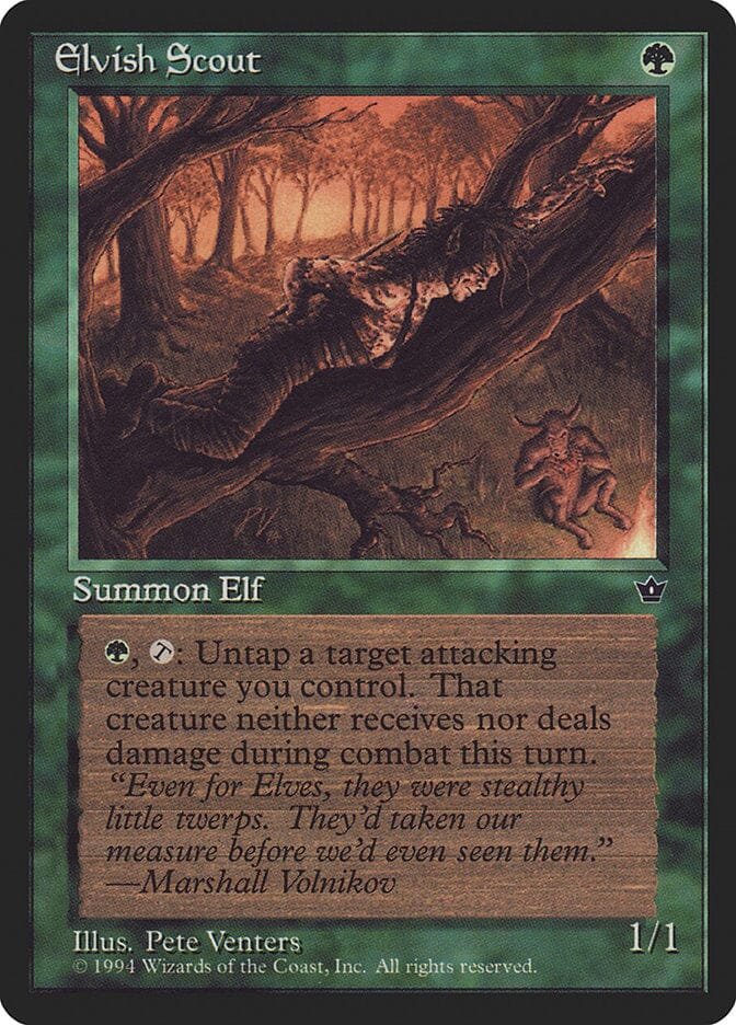 Elvish Scout (Pete Venters) [Fallen Empires] MTG Single Magic: The Gathering  | Multizone: Comics And Games