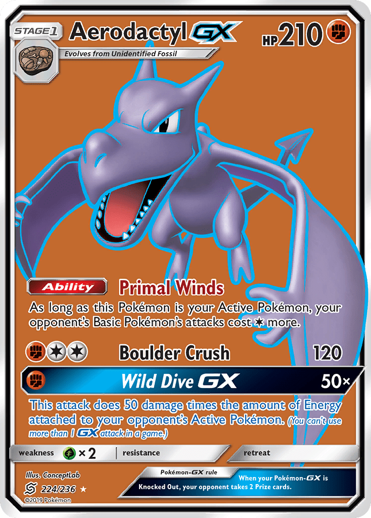 Aerodactyl GX (224/236) [Sun & Moon: Unified Minds] Pokemon Single Pokémon  | Multizone: Comics And Games