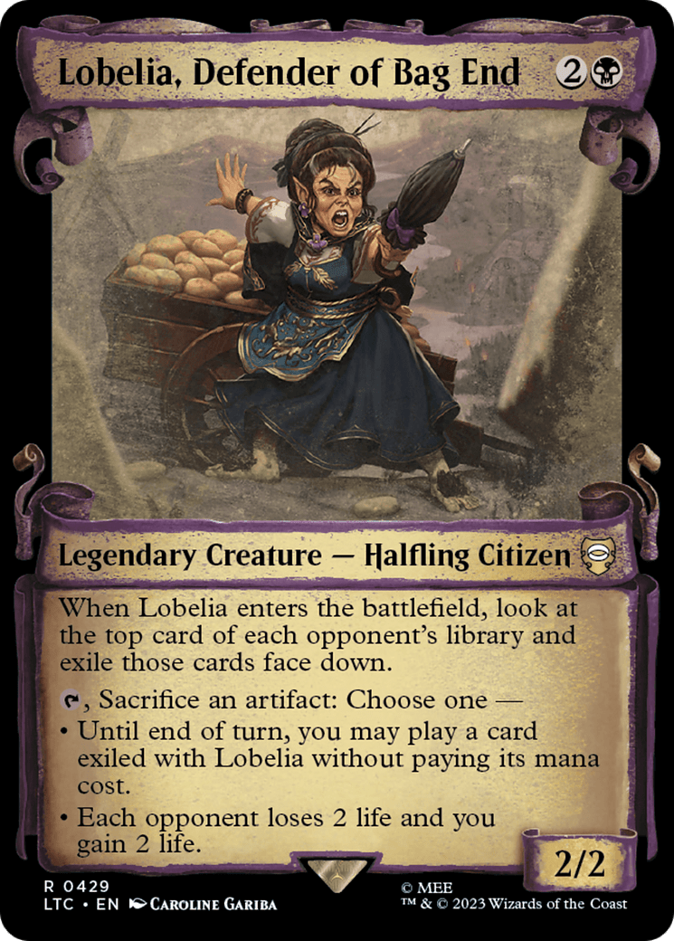 Lobelia, Defender of Bag End [The Lord of the Rings: Tales of Middle-Earth Commander Showcase Scrolls] MTG Single Magic: The Gathering  | Multizone: Comics And Games
