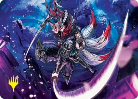 Blade-Blizzard Kitsune Art Card (Gold-Stamped Signature) [Kamigawa: Neon Dynasty Art Series] MTG Single Magic: The Gathering  | Multizone: Comics And Games