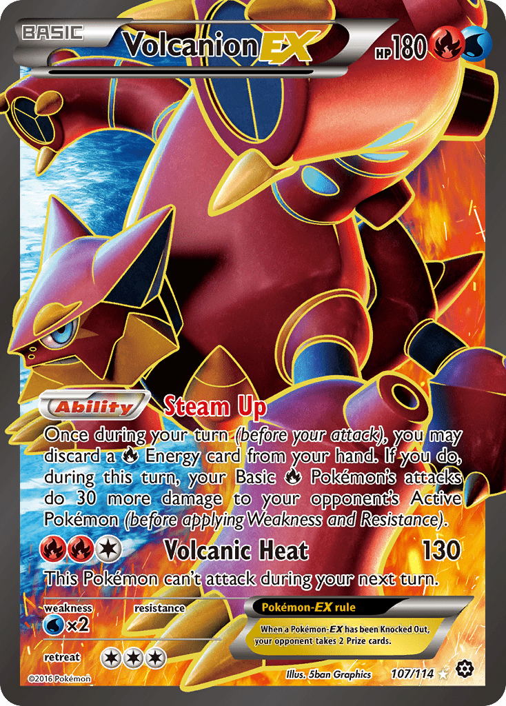 Volcanion EX (107/114) [XY: Steam Siege] Pokemon Single Pokémon  | Multizone: Comics And Games