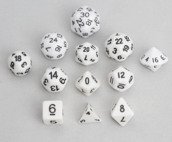 Tiered Dice White(12 pcs) Miniatures DGS  | Multizone: Comics And Games