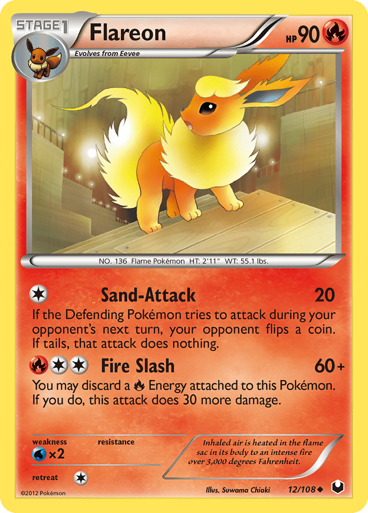 Flareon (12/108) [Black & White: Dark Explorers] Pokemon Single Pokémon  | Multizone: Comics And Games