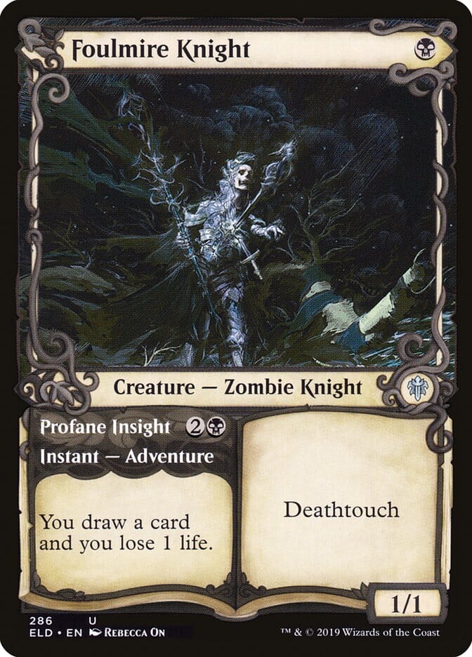 Foulmire Knight // Profane Insight (Showcase) [Throne of Eldraine] MTG Single Magic: The Gathering  | Multizone: Comics And Games