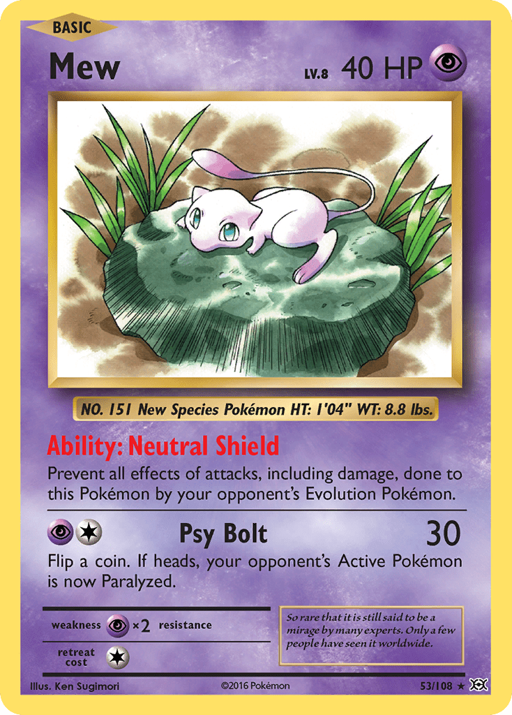 Mew (53/108) [XY: Evolutions] Pokemon Single Pokémon  | Multizone: Comics And Games