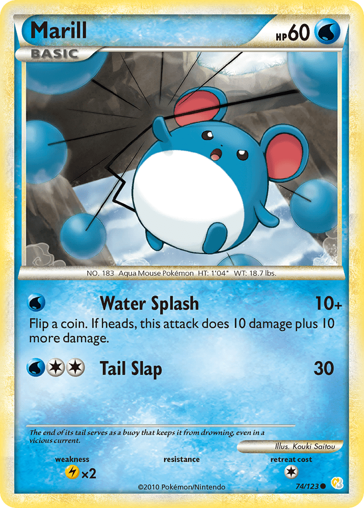 Marill (74/123) [HeartGold & SoulSilver: Base Set] Pokemon Single Pokémon  | Multizone: Comics And Games
