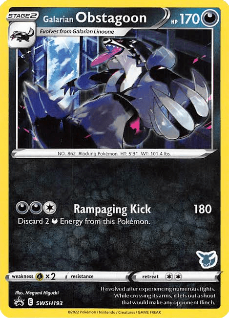 Galarian Obstagoon (SWSH193) (Eevee Deck) [Battle Academy 2022] Pokemon Single Pokémon  | Multizone: Comics And Games