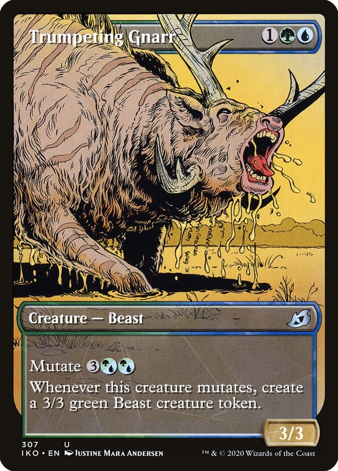 Trumpeting Gnarr (Showcase) [Ikoria: Lair of Behemoths] MTG Single Magic: The Gathering  | Multizone: Comics And Games