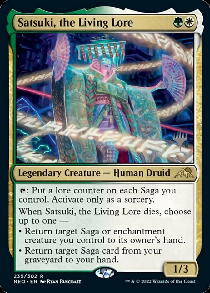 Satsuki, the Living Lore (Promo Pack) [Kamigawa: Neon Dynasty Promos] MTG Single Magic: The Gathering  | Multizone: Comics And Games