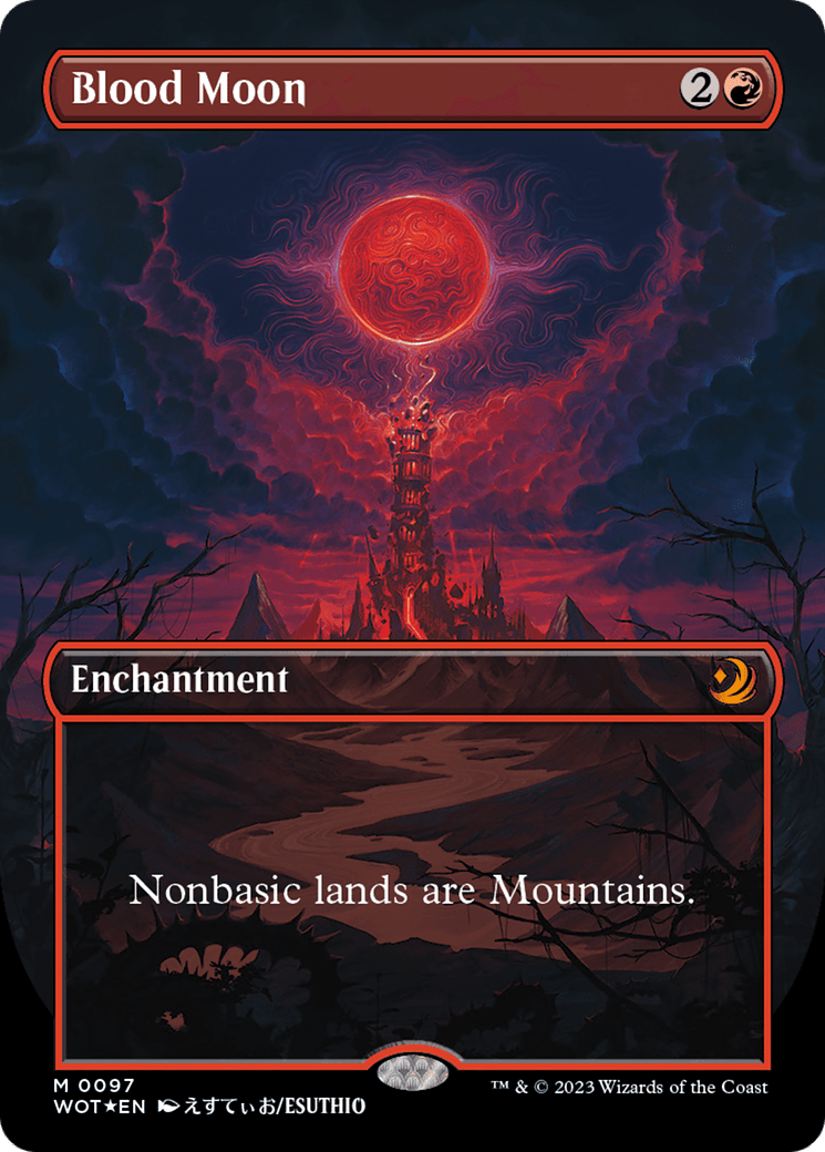 Blood Moon (Anime Borderless) (Confetti Foil) [Wilds of Eldraine: Enchanting Tales] MTG Single Magic: The Gathering  | Multizone: Comics And Games