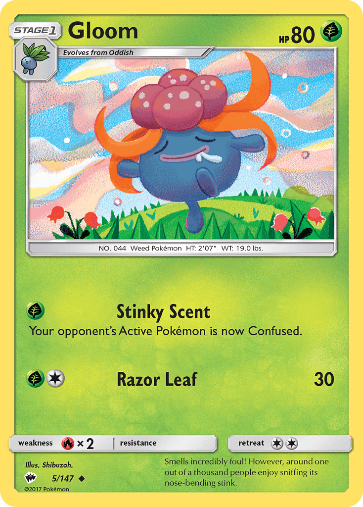 Gloom (5/147) [Sun & Moon: Burning Shadows] Pokemon Single Pokémon  | Multizone: Comics And Games
