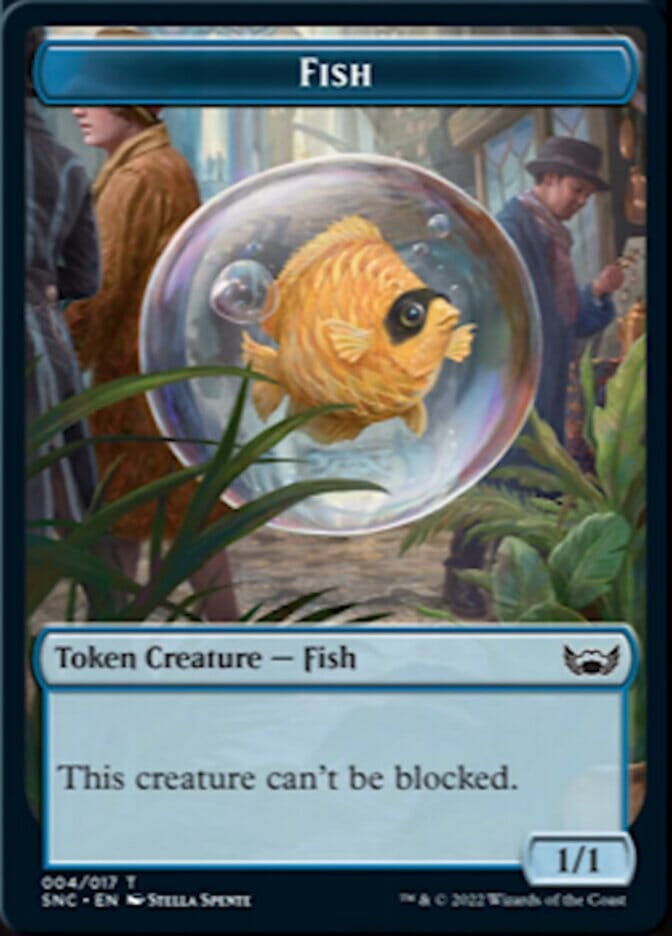 Fish // Rhino Warrior Double-sided Token [Streets of New Capenna Tokens] MTG Single Magic: The Gathering  | Multizone: Comics And Games