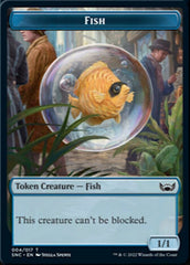Fish // Rhino Warrior Double-sided Token [Streets of New Capenna Tokens] MTG Single Magic: The Gathering  | Multizone: Comics And Games