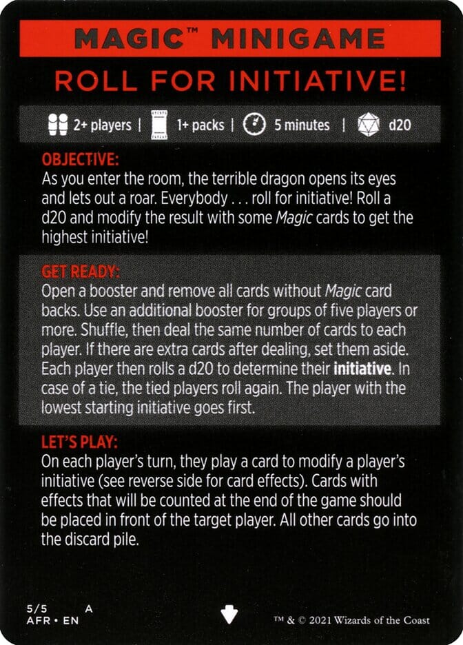 Roll for Initiative (Magic Minigame) [Dungeons & Dragons: Adventures in the Forgotten Realms Minigame] MTG Single Magic: The Gathering  | Multizone: Comics And Games