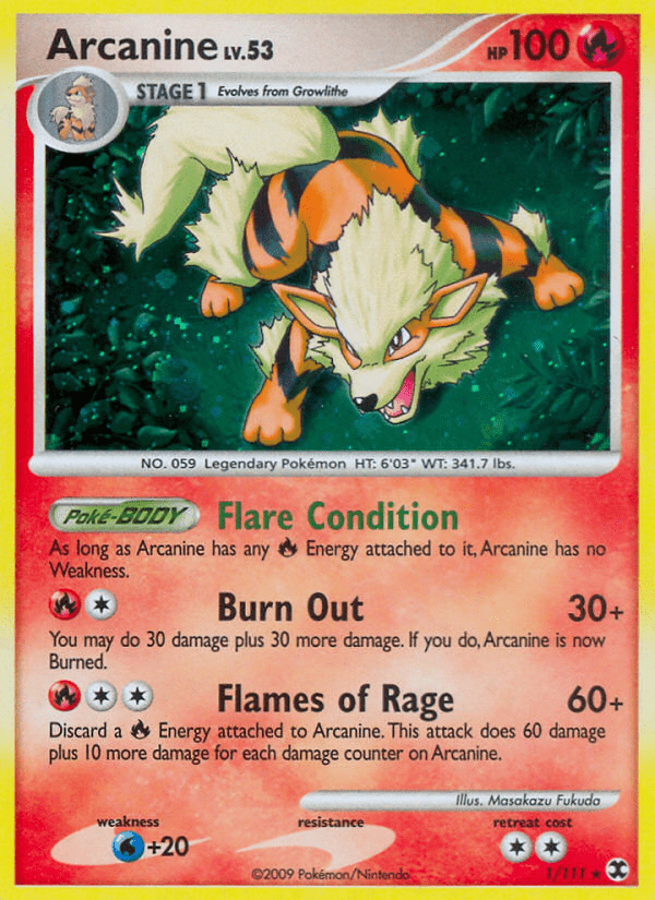 Arcanine (1/111) [Platinum: Rising Rivals] Pokemon Single Pokémon  | Multizone: Comics And Games