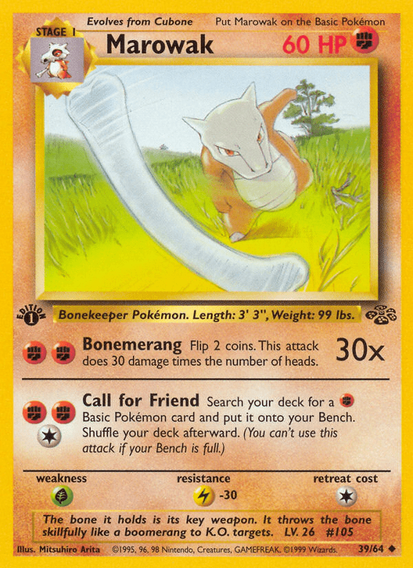 Marowak (39/64) [Jungle 1st Edition] Pokemon Single Pokémon  | Multizone: Comics And Games