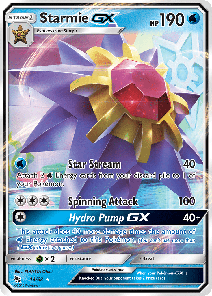 Starmie GX (14/68) [Sun & Moon: Hidden Fates] Pokemon Single Pokémon  | Multizone: Comics And Games