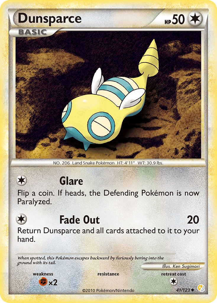 Dunsparce (41/123) [HeartGold & SoulSilver: Base Set] Pokemon Single Pokémon  | Multizone: Comics And Games