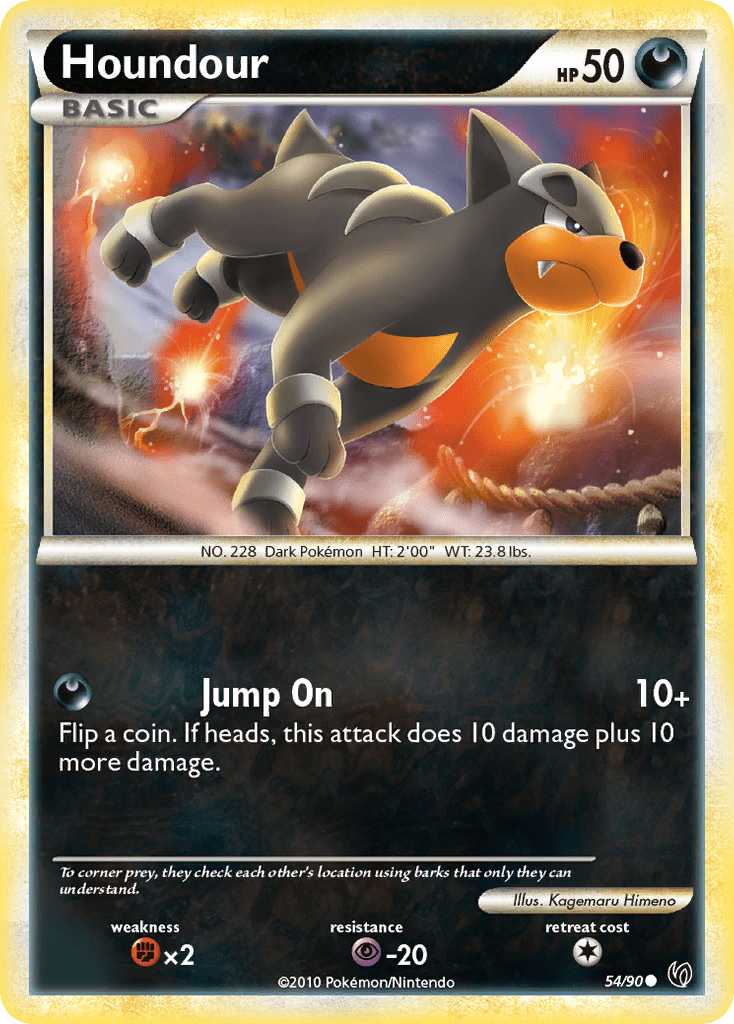 Houndour (54/90) [HeartGold & SoulSilver: Undaunted] Pokemon Single Pokémon  | Multizone: Comics And Games