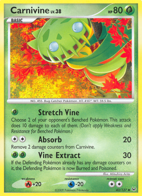 Carnivine (43/127) [Platinum: Base Set] Pokemon Single Pokémon  | Multizone: Comics And Games