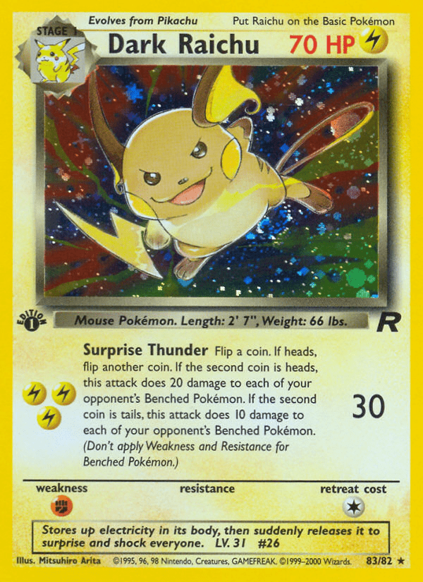 Dark Raichu (83/82) [Team Rocket 1st Edition] Pokemon Single Pokémon  | Multizone: Comics And Games