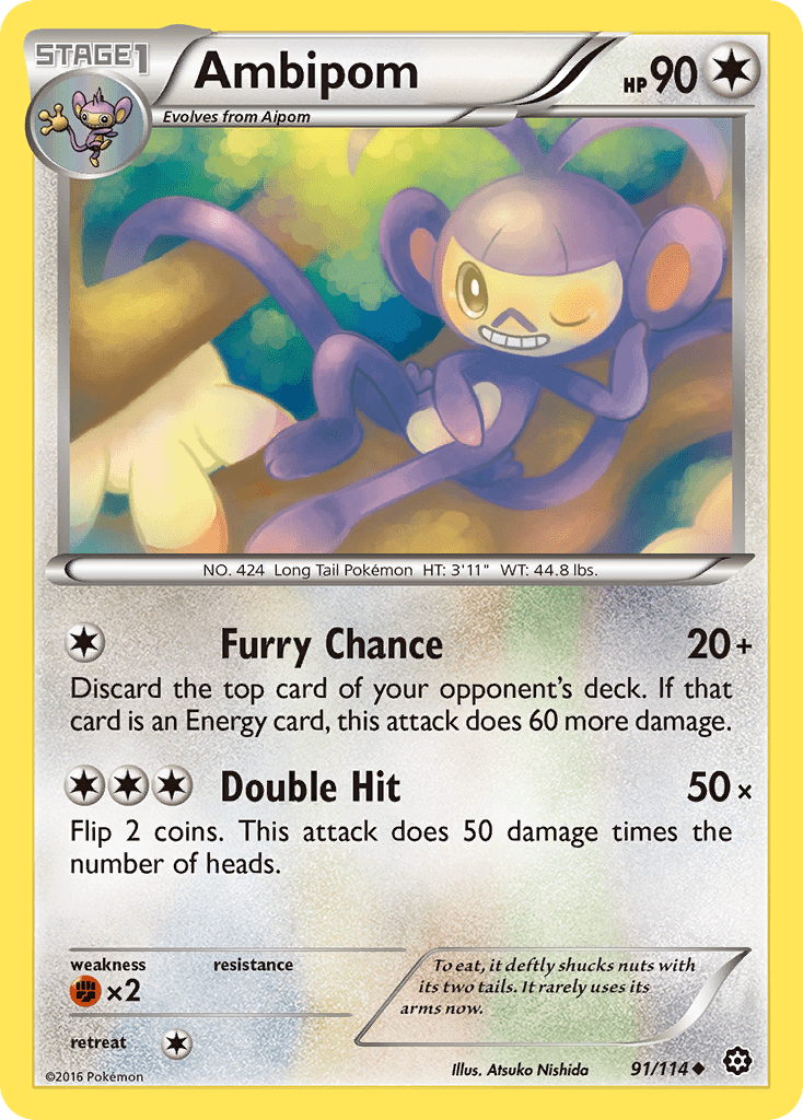 Ambipom (91/114) [XY: Steam Siege] Pokemon Single Pokémon  | Multizone: Comics And Games