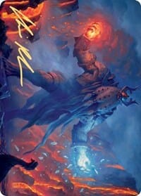 Aegar, the Freezing Flame (Gold-Stamped Signature) [Kaldheim: Art Series] MTG Single Magic: The Gathering  | Multizone: Comics And Games