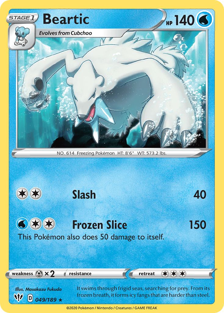 Beartic (049/189) [Sword & Shield: Darkness Ablaze] Pokemon Single Pokémon  | Multizone: Comics And Games