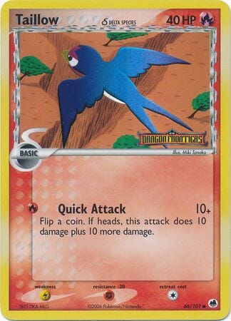 Taillow (66/101) (Delta Species) (Stamped) [EX: Dragon Frontiers] Pokemon Single Pokémon  | Multizone: Comics And Games