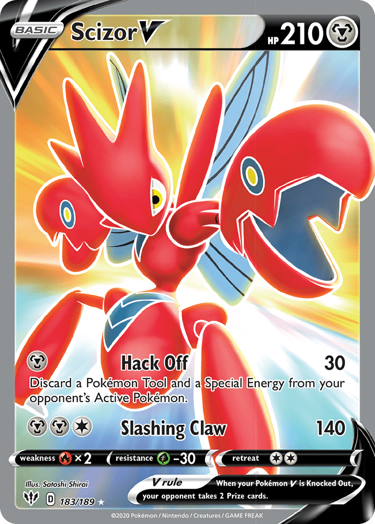 Scizor V (183/189) [Sword & Shield: Darkness Ablaze] Pokemon Single Pokémon  | Multizone: Comics And Games