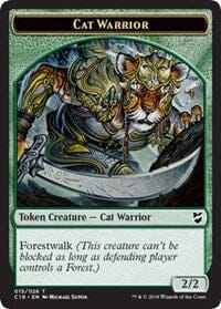 Cat Warrior // Elemental Double-sided Token [Commander 2018 Tokens] MTG Single Magic: The Gathering  | Multizone: Comics And Games